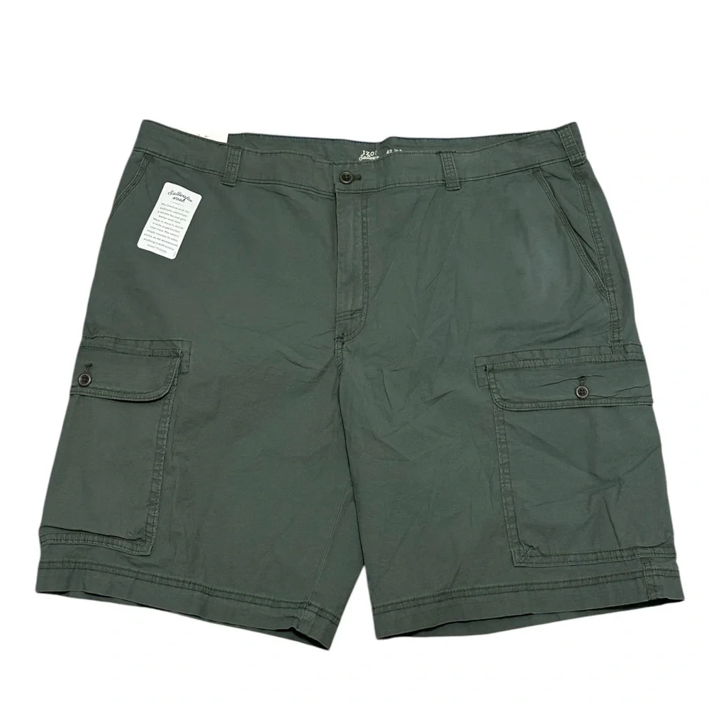 Men's IZOD Saltwater 42 XL Chino Khakis Cargo Utility Shorts Olive Green NWT - Picture 3 of 8